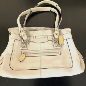 White leather Coach purse